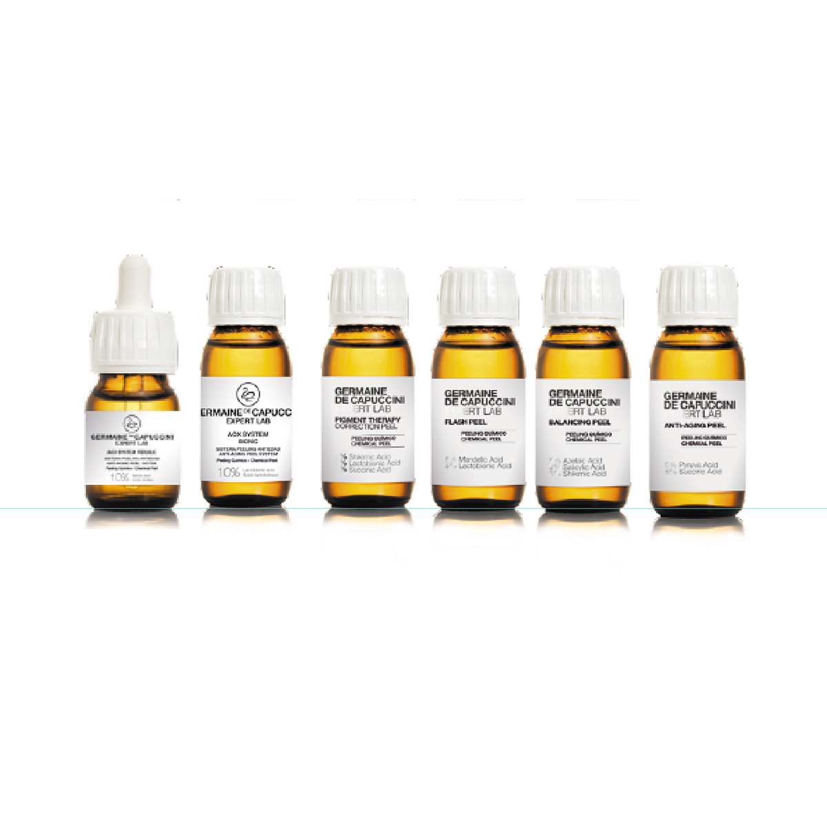 PROMO – Pack 6 Peels (Ferulic Acid  Bionic Acid Pigment Correction Peel Flash Peel Anti-age Peel Balancing Peel)